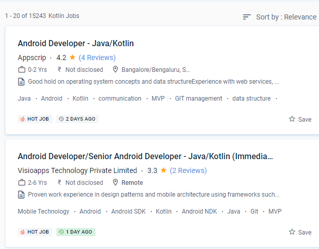 Android internship jobs in San Francisco