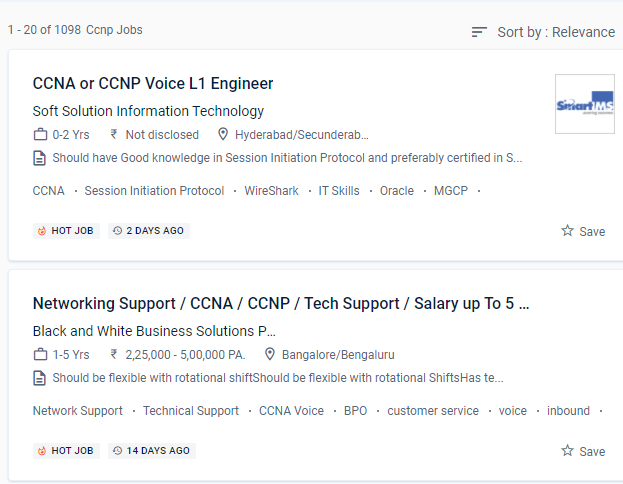 CCNP internship jobs in Usa