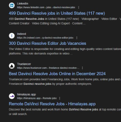 Davinci Resolve internship jobs in Honolulu