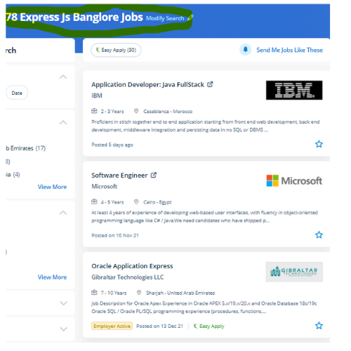 Express JS internship jobs in Boston