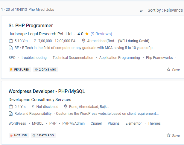 Php/MySQL internship jobs in San Jose