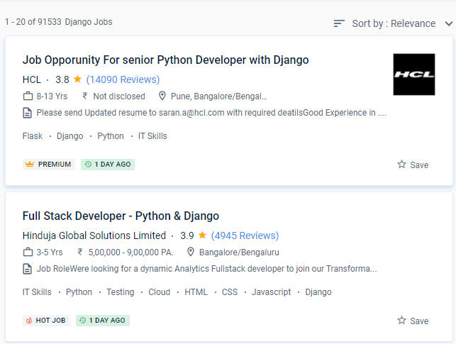 Python/Django internship jobs in New York