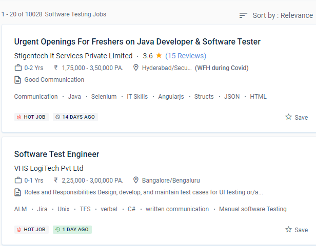 Software Testing internship jobs in Usa